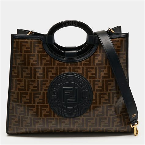 fendi tote coated canvas|fendi runaway shopping tote.